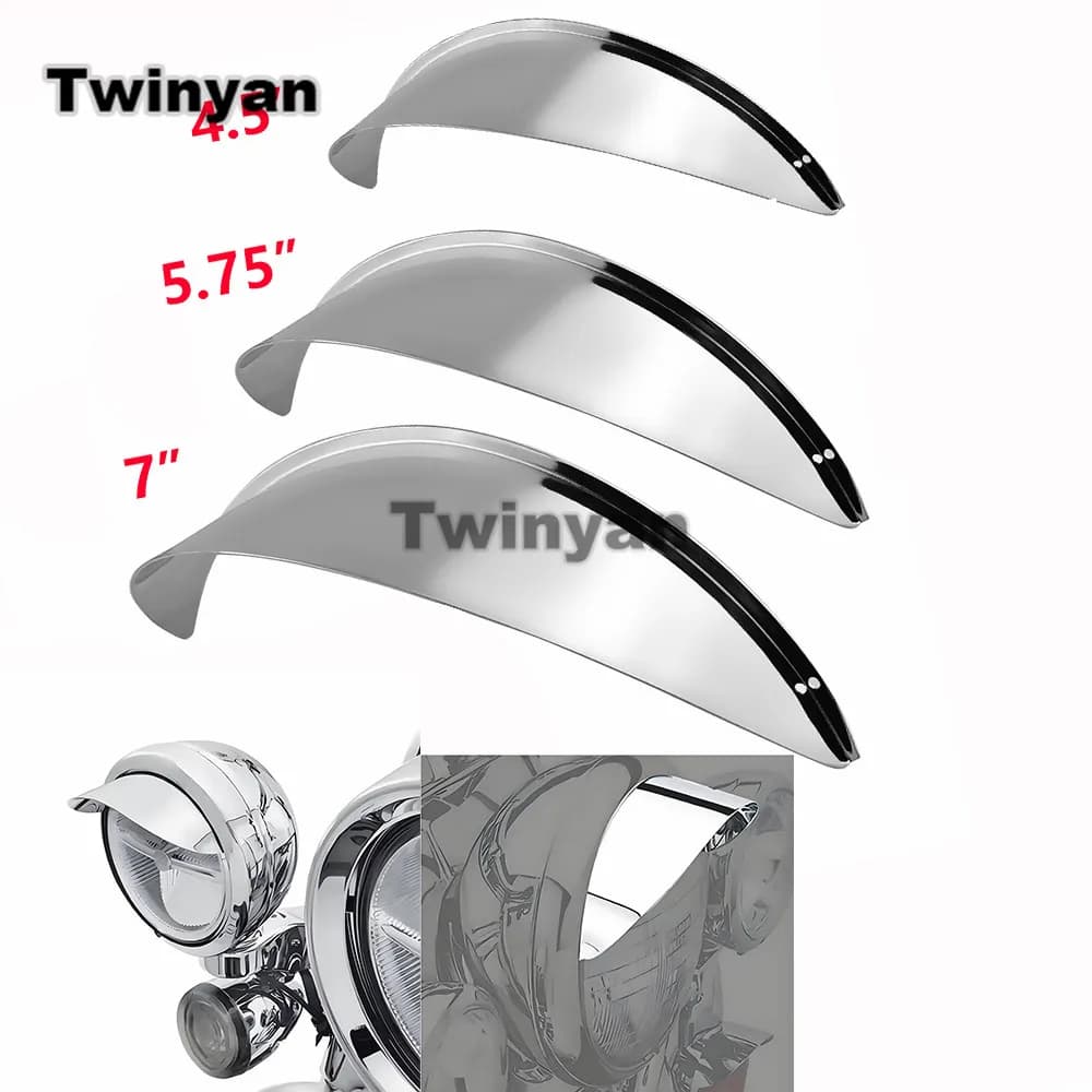 Faro Anteriore Moto con Visiera da 4.5" / 5.75" / 7" per Harley Electra Glide, Road Glide, Road King, Street Glide, Touring