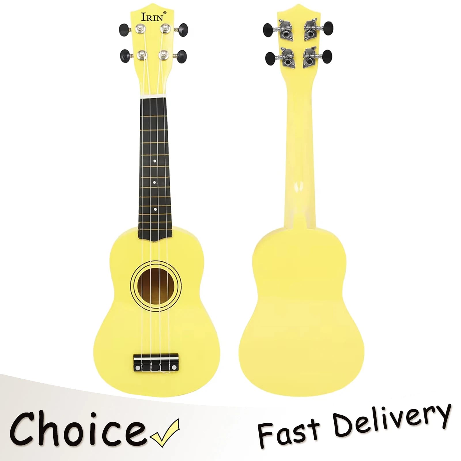 IRIN 21 Inch Ukulele 4 Strings Guitar Yellow Hawaiian Mini Guitarra Basswood Ukulele Stringed Musical Instrument Beginner Gift