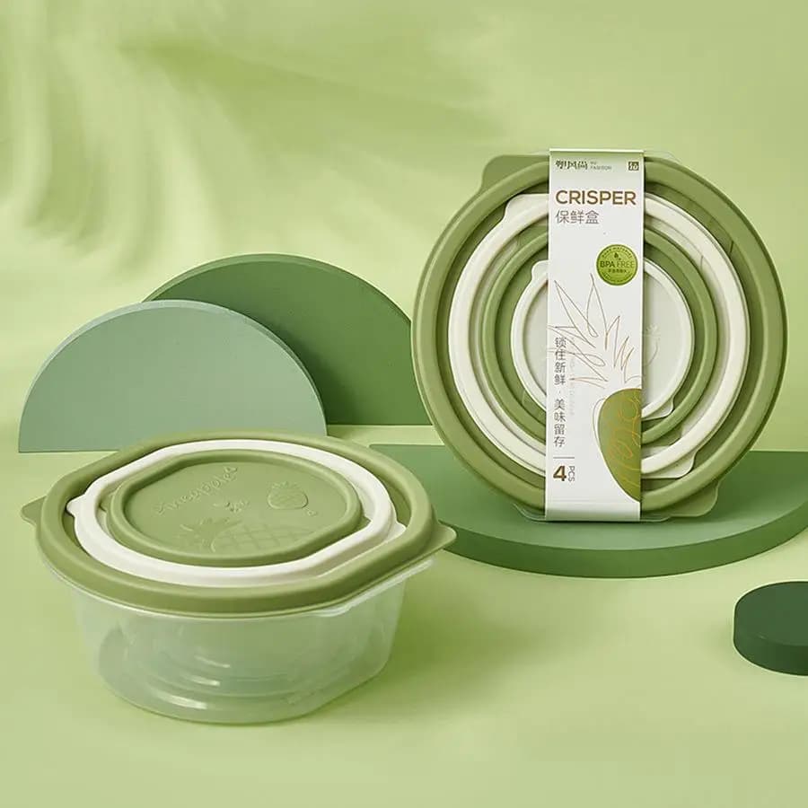 Contenitore per Alimenti in Plastica per Microonde, Scatola per Conservazione in Frigorifero, Lunch Box con Chiusura Nanometrica
