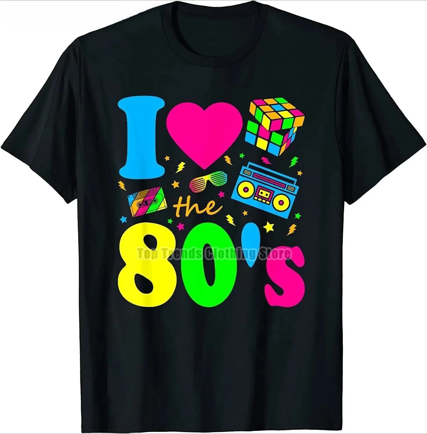 T-shirt I Love The 80s per bambini, divertenti, vintage, regalo di compleanno, top e magliette, moda casual, per bambini e bambine