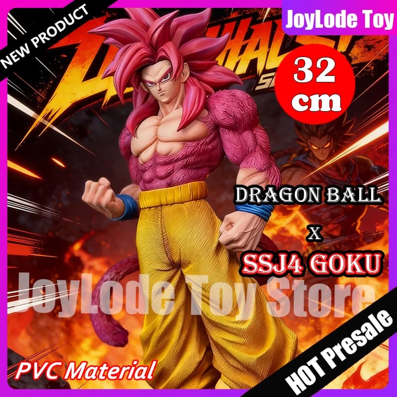 Nuova Statuetta Anime Dragon Ball Goku da 32CM, Modello Tascabile, Figura di Son Goku SSJ4 Super Saiyan 4 in PVC, Giocattolo da Collezione