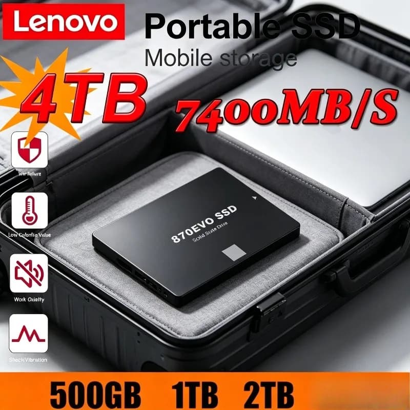 Lenovo 870 EVO Disco a Stato Solido SSD 2.5 Pollici 1TB 2TB 4TB Disco Rigido Interno Sata3 per Laptop Microcomputer Desktop