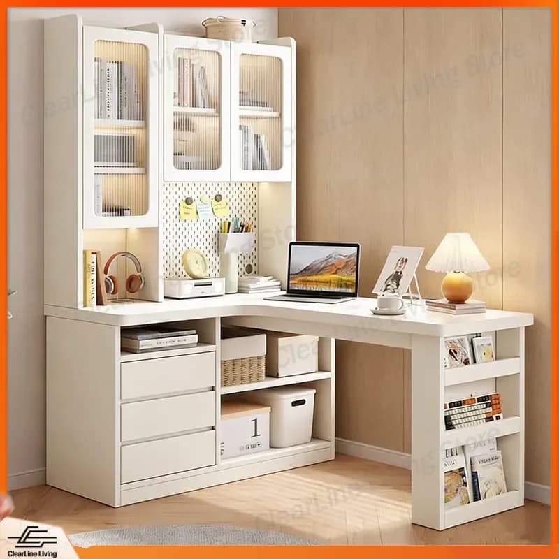 Large Capacity Bookcase Living Room Storage Cabinet Modern Wooden Bookshelf Home Office Furniture Organizer Display Shelf