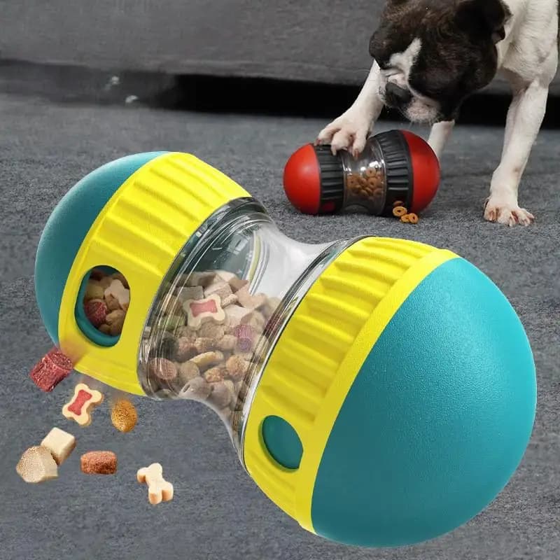 Giocattolo Interattivo per Cani con Palla Rotolante su Pista Ellittica, Dispenser di Cibo, Stimola l'Intelligenza e Sviluppa Buone Abitudini, Resistente