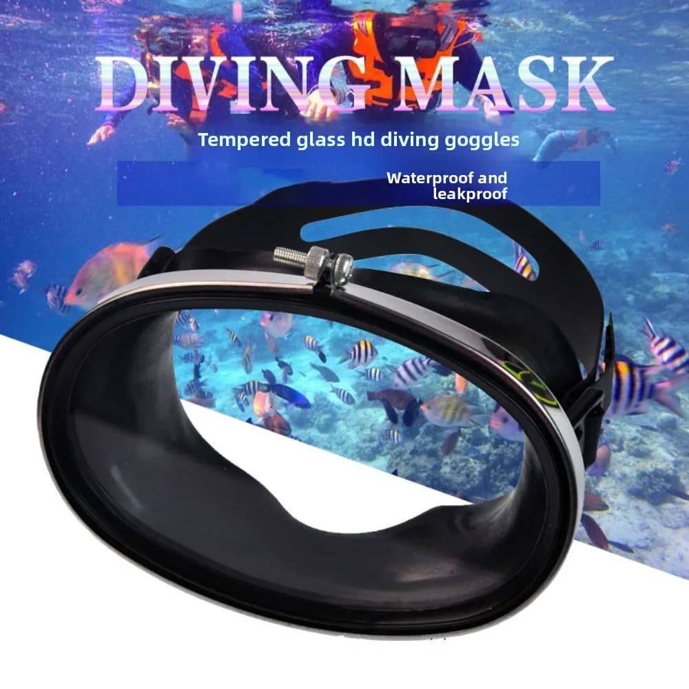 Fishing Tempered Glasses Diving Glasses Silicone Black Diving Masks Waterproof Durable Swimming Goggles Snorkeling Gear