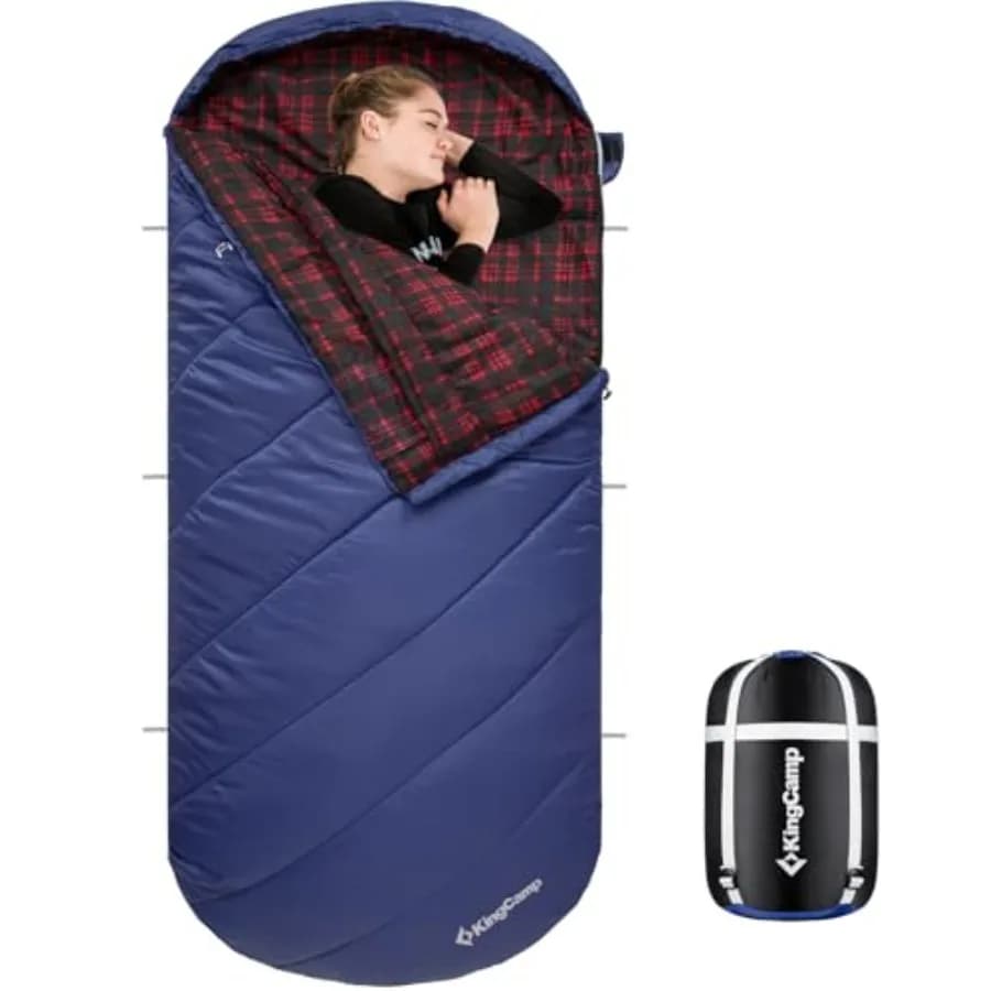 Sacco a Pelo per Adulti, per Climi Freddi e Caldi, Extra Largo, Grande e Alto XL, Portatile, Impermeabile, in Flanella