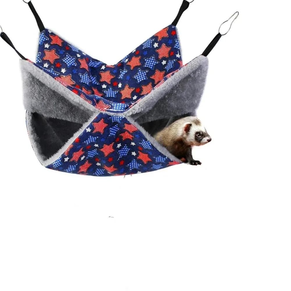 Double layer hamster hamster with cartoon print Addens cozy sleeping bag for pets Fleece print Hot suspended sand Sand for home Sleep