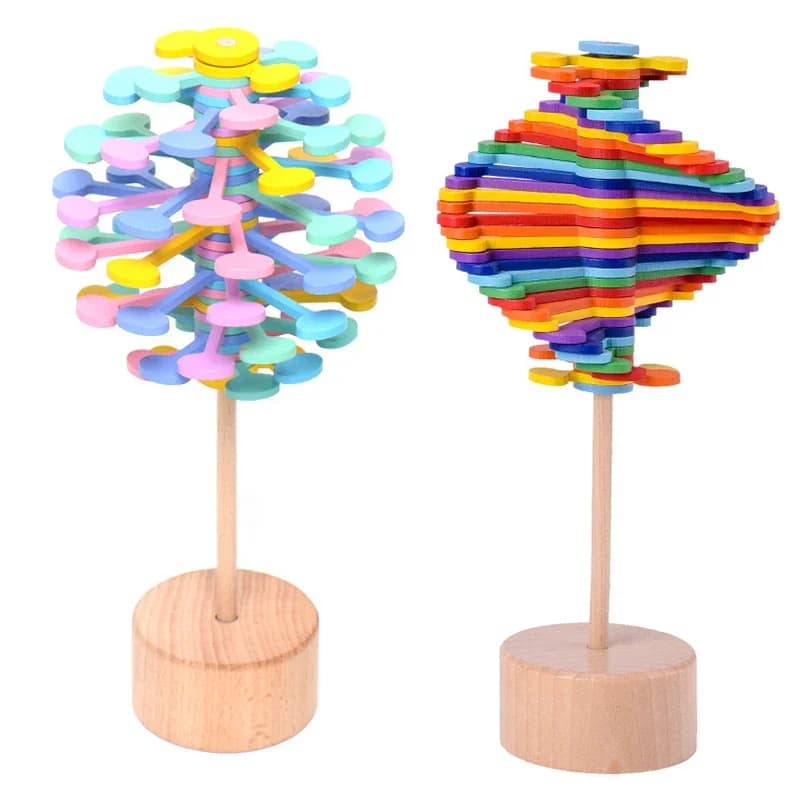Giocattoli lecca-lecca a spirale in legno rotante bacchetta magica Spin bacchetta magica Antistress agitarsi giocattolo per adulti bambini regalo Antistress