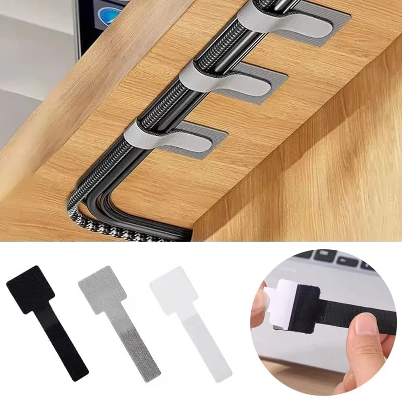 20/10/5PCS Fascette per cavi riutilizzabili Fissaggio Filo Organizzatore Cavo Supporto per corda Cavo autoadesivo regolabile Organizzatore da scrivania Cinghie Cravatta