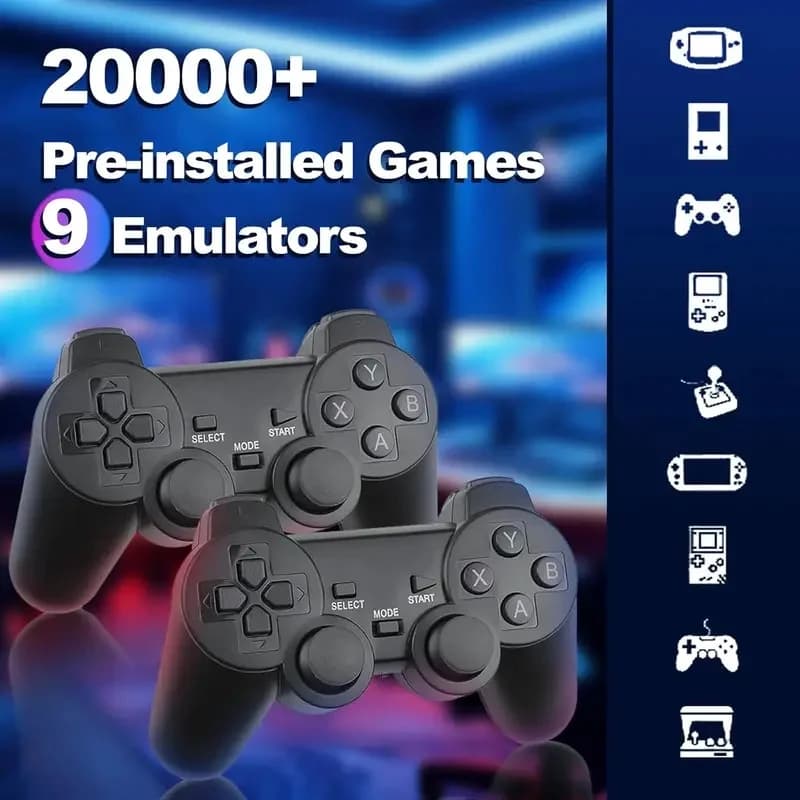 M8 Retro Game Console 9 Emulators 20000+ Games 64GB 4K HDMI Wireless Controller 2.4GHz for TV