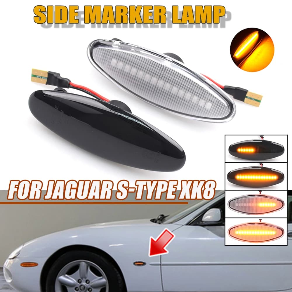 Indicatore lampeggiante a freccia dinamico a led per Jaguar S-Type 1999-2007 XK8/XKR 1996-2005 XJ X350 2003-2006 Indicatore di direzione laterale