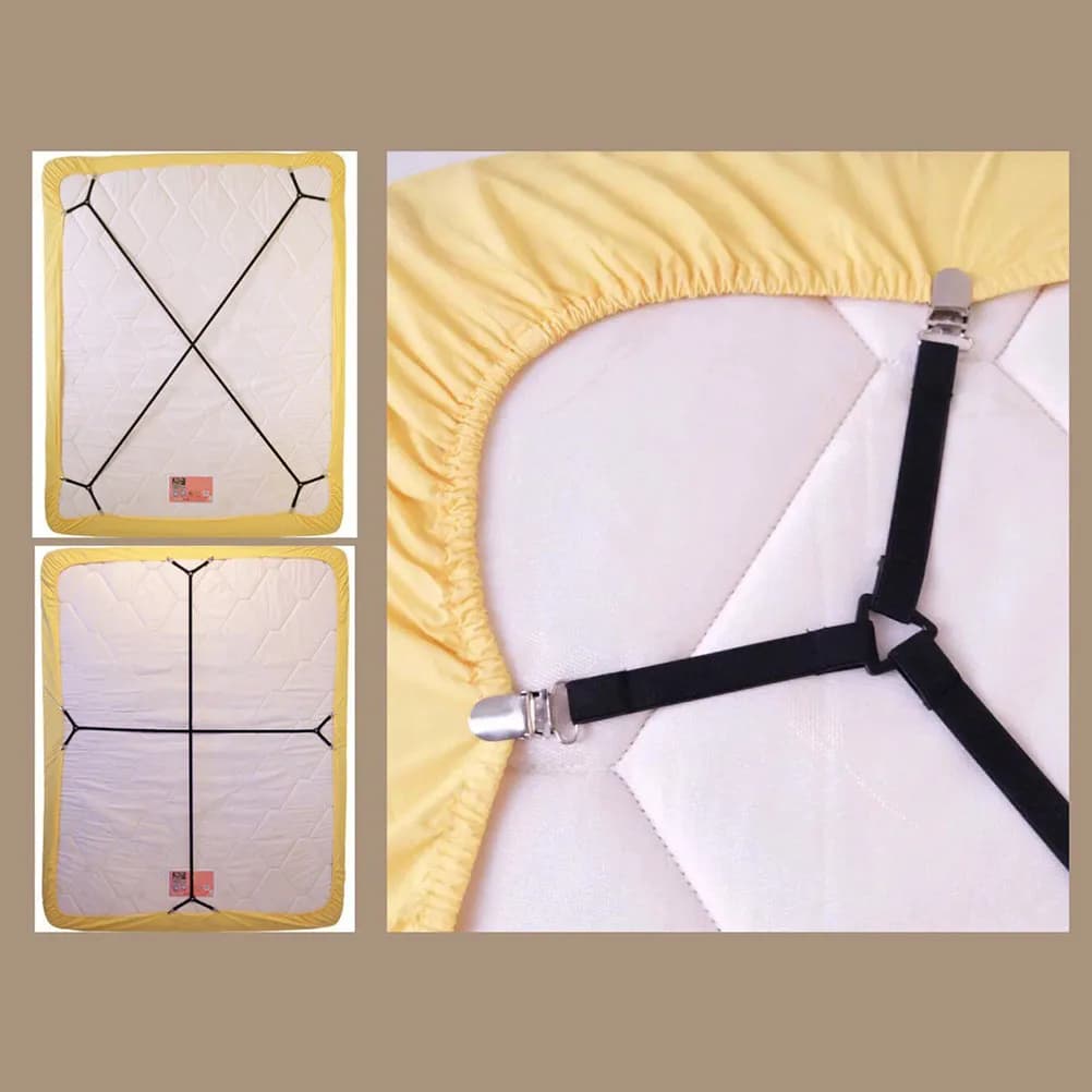 2 fermagli antiscivolo per copriletto con cordino elastico integrato che mantiene le lenzuola tese, facili da usare per materassi ad aria e letti non standard