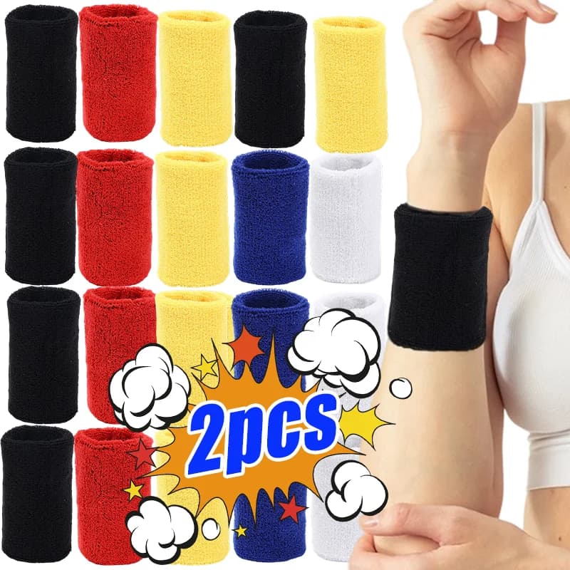 2/1pcs Porte Polsino per il Sudore Supporto per il Polso Tutore per la Mano Avvolge Protezioni per Palestra Pallavolo Basket Tennis Nuovo Corsa Sweatband