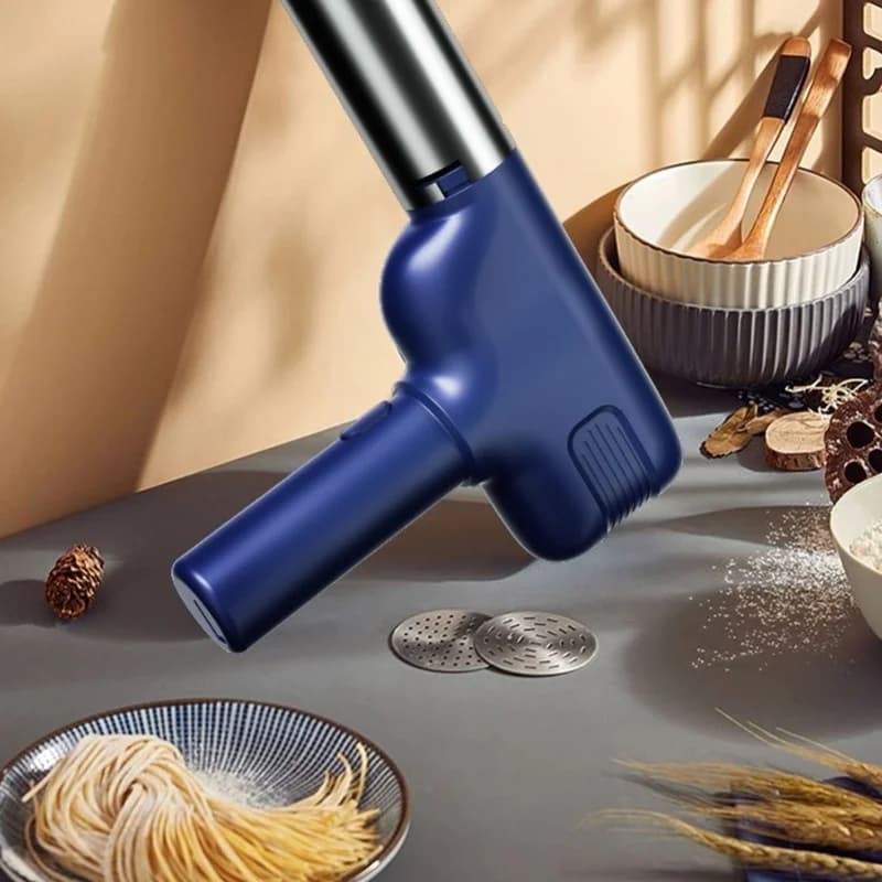Small Handheld Rechargeable Electric Pasta Maker Automatic Noodle Machine With 3 Moulds For Home Use