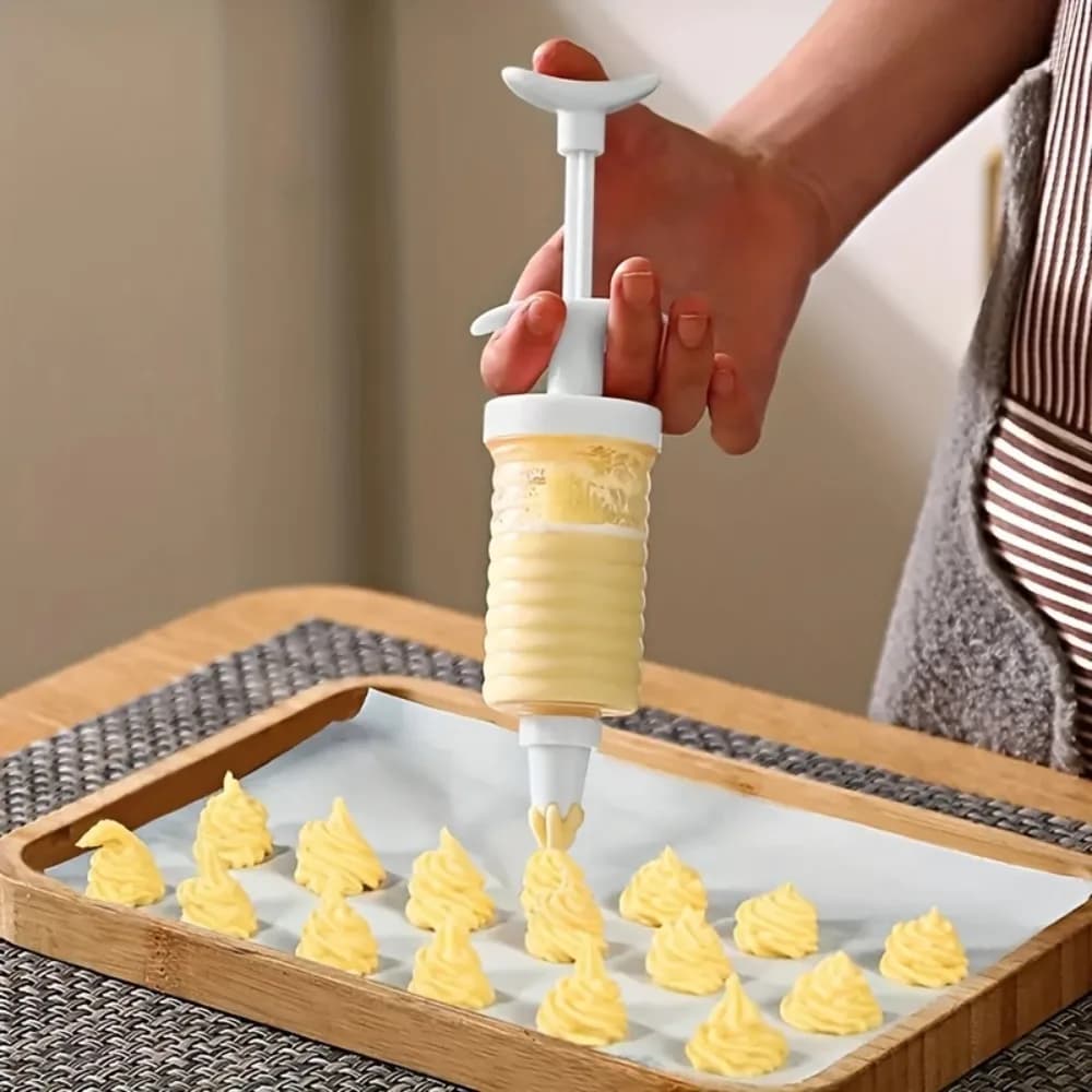 Set di 8 Dispenser per Crema in Plastica con Vari Ugelli per Decorazione Torte e Dessert
