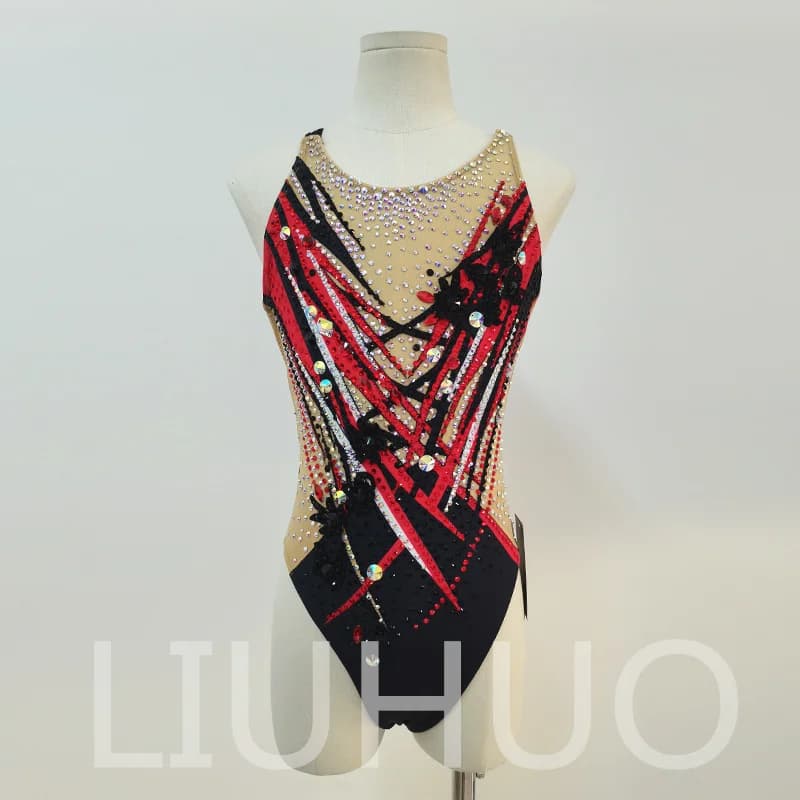 Swimsuit Synchronized with Rhinestones Swimsuit for Girls BD9676 Competition Dress