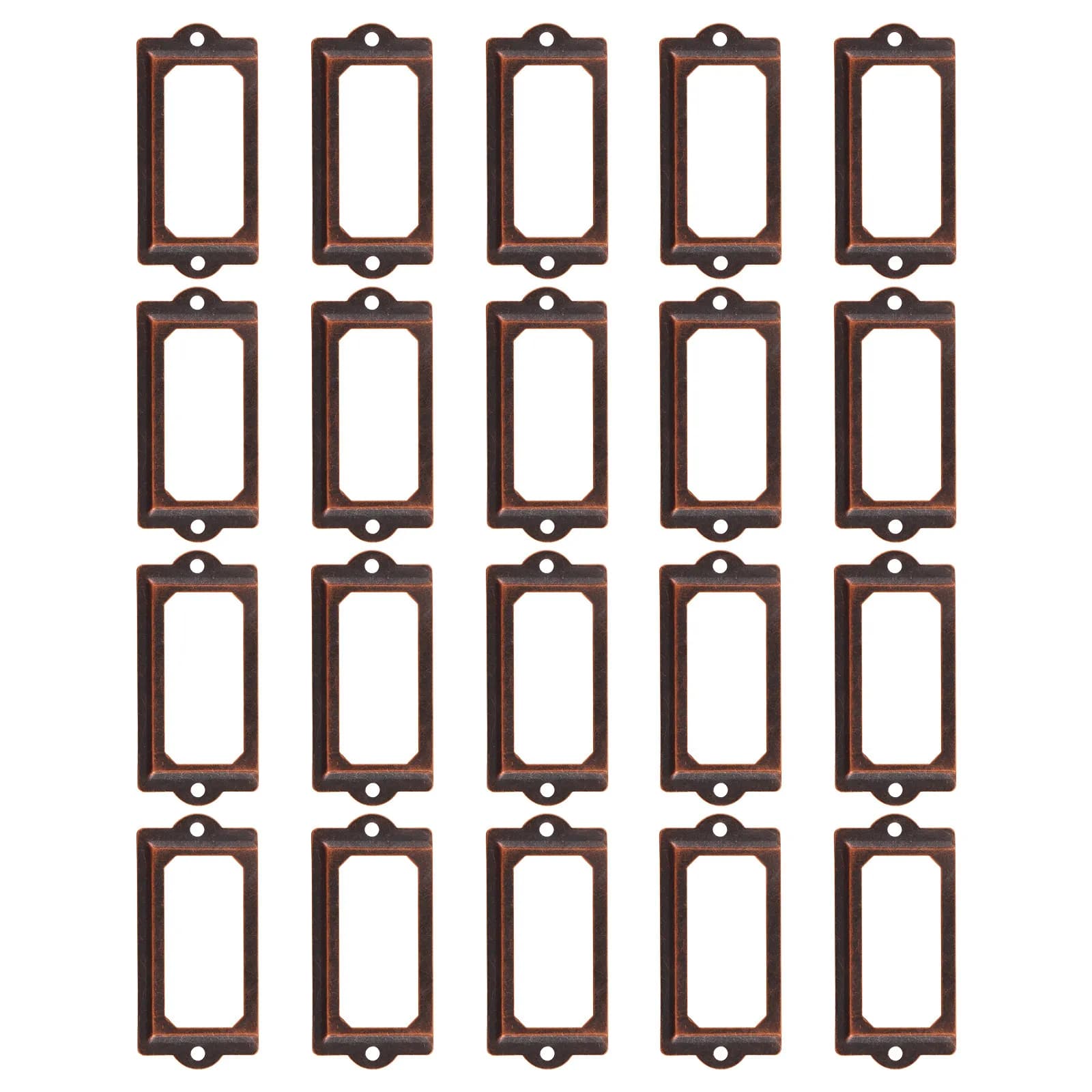 20 pezzi di accessori per maniglie per mobili, supporti per etichette in metallo, finitura bronzo, 2,8x1,3 pollici, etichette per cassetti della biblioteca, scaffali per ufficio