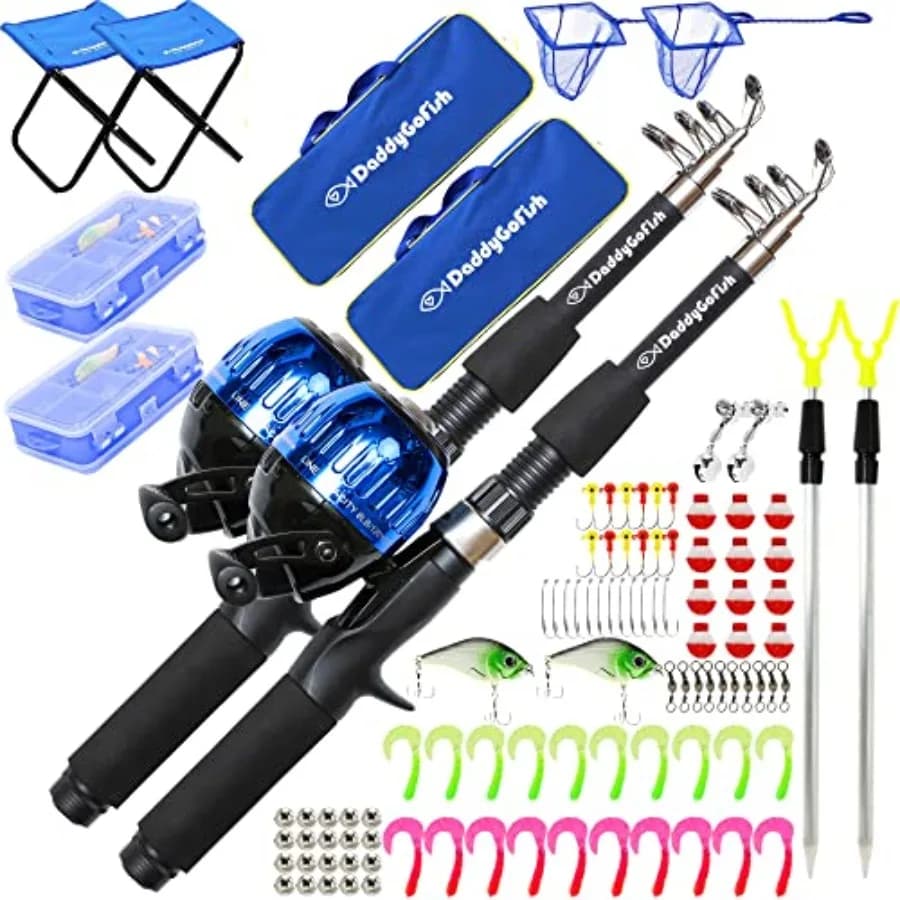 Set da Pesca - Combo Canna e Mulinello con Scatola Attrezzi - Kit Base per Principianti per Ragazzi, Ragazze, Bambini e Giovani