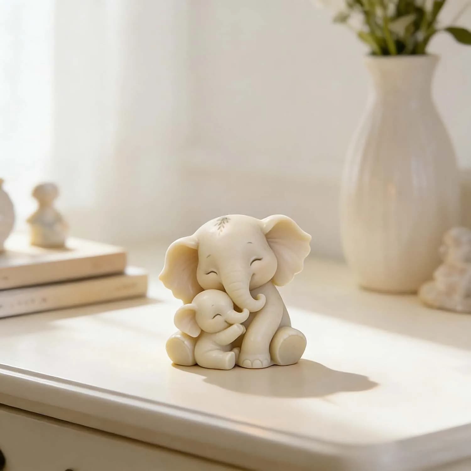 Stampo in silicone per resina, stampo in silicone per madre elefante dalle grandi orecchie e stampo in silicone per candele, stampo in resina epossidica a forma di elefante seduto/in piedi per la casa