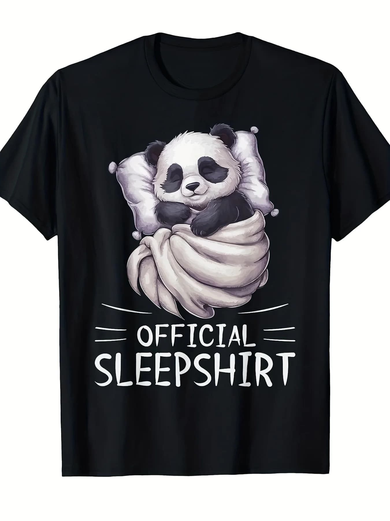 Panda Animal Official Pajamas and Robes T-Shirt [Cool Design] Street Style T-Shirt Comfortable Round Neck Short Sleeve Casual Daily Wear Outdoor Activity Top