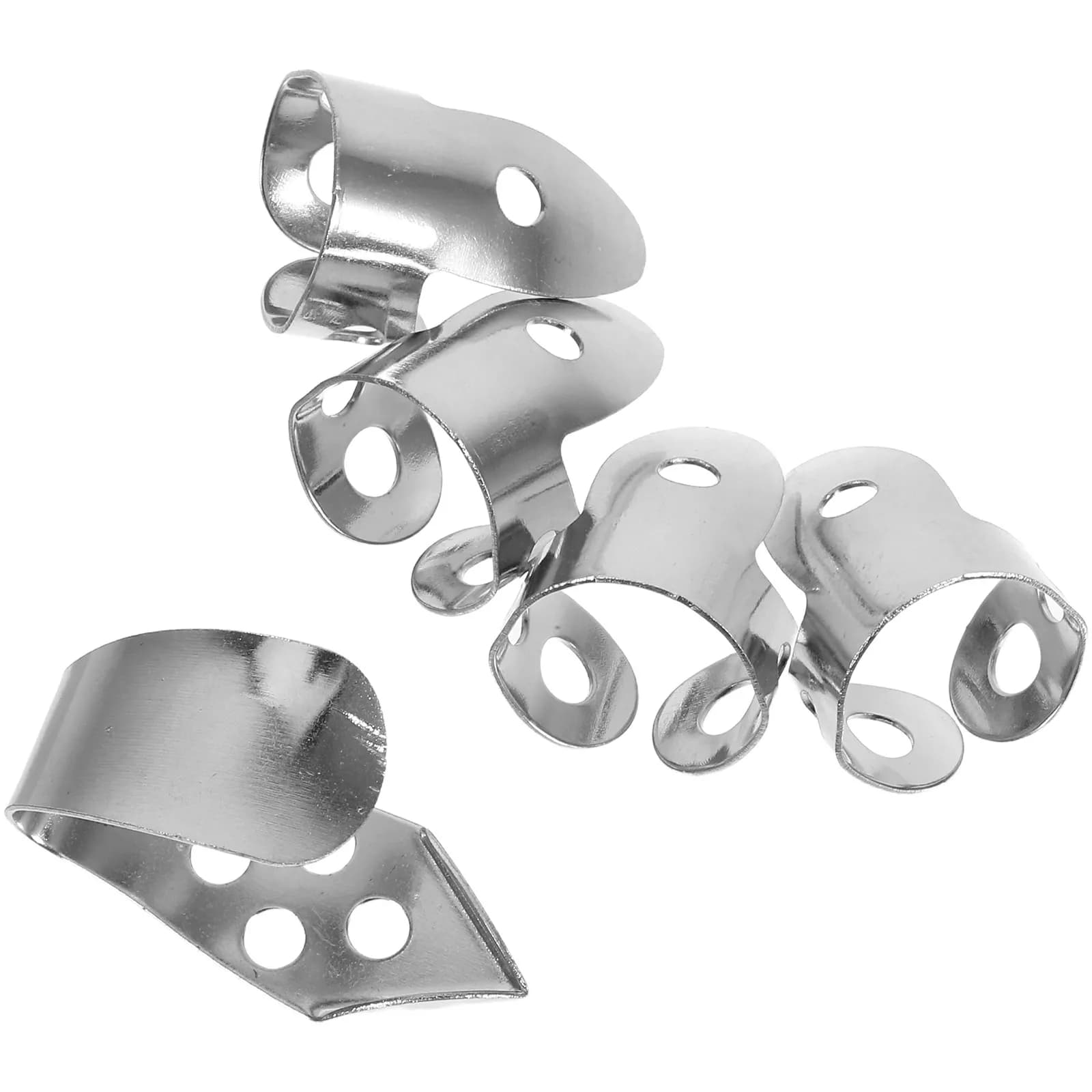 Set di 1 plettri per chitarra in acciaio inossidabile, plettri per dita per banjo, ukulele, chitarra acustica ed elettrica, impugnatura comoda in metallo