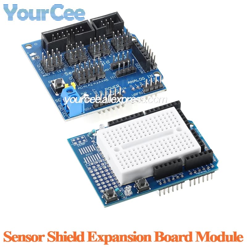 Sensor Shield V5.0 Modulo di Espansione Sensori 3 in 1 per Prototipi, Modulo di Espansione per Apprendimento su Breadboard per Arduino