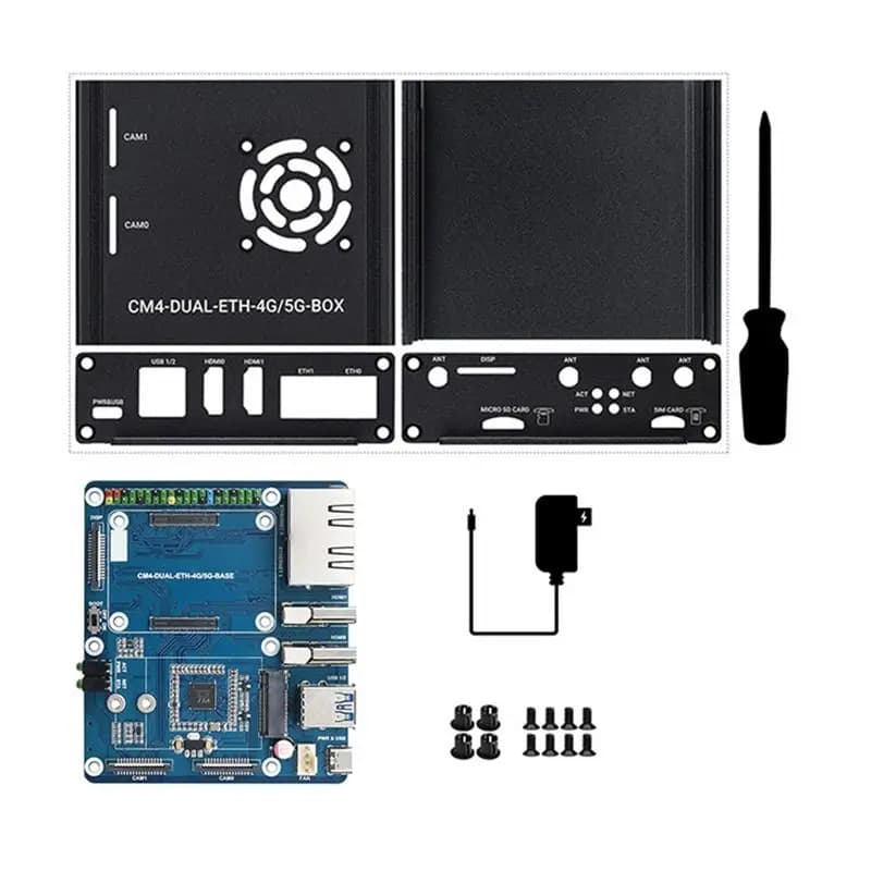 Ingenious-For Raspberry Pi CM4 Dual Gigabit Ethernet Port Expansion Board Core Board Computing Module With Case