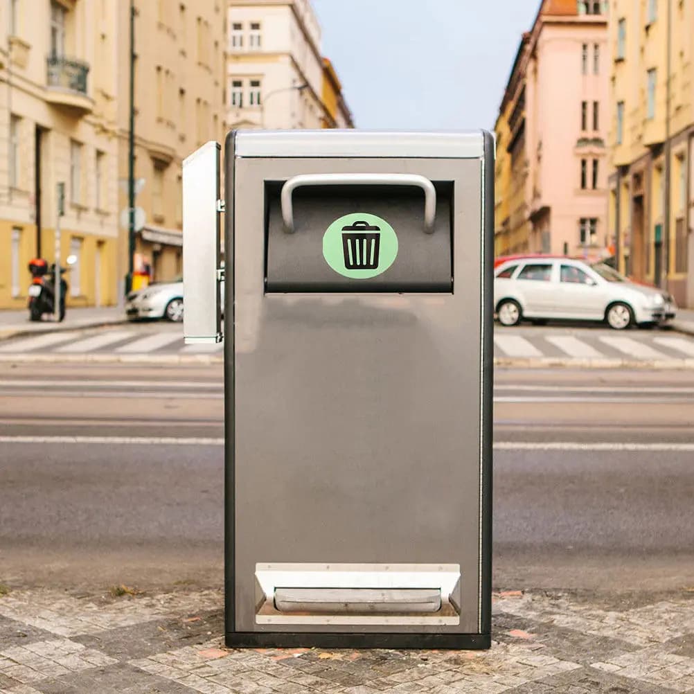 1Set Night Luminous Recycling Bin Decals Easy Peel Stick No Residue Glow Stickers for Indoor Outdoor Trash Cans Bins Waste