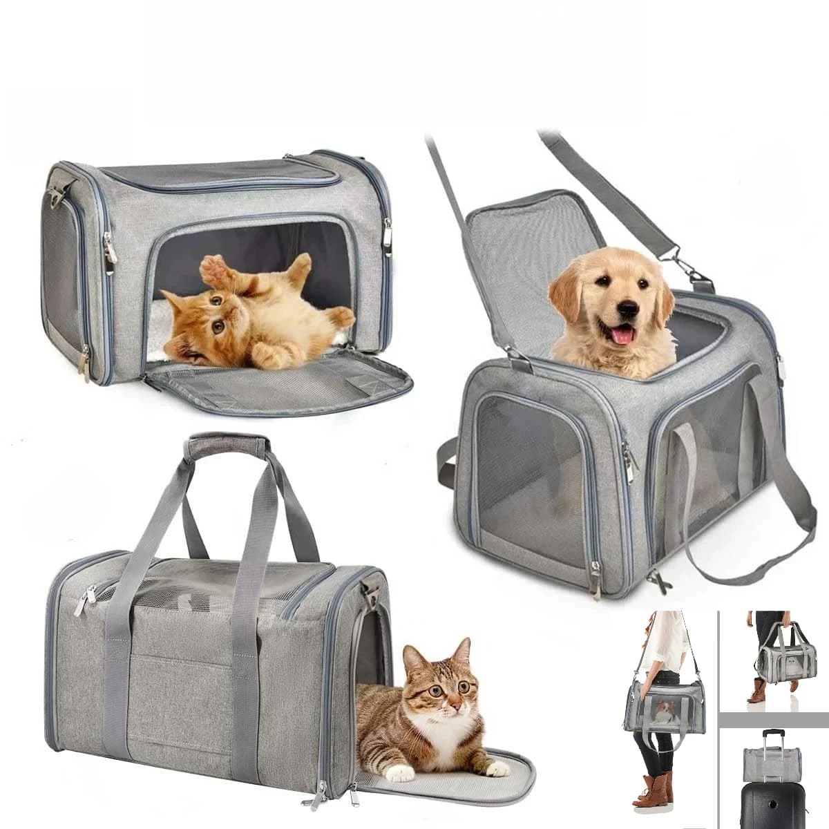 Pet Carrier Travel Bag,Soft Side Backpack,Cat Pet Carriers Dog Bags,Airline Approved Transport For Small Dogs Cats Outgoing.