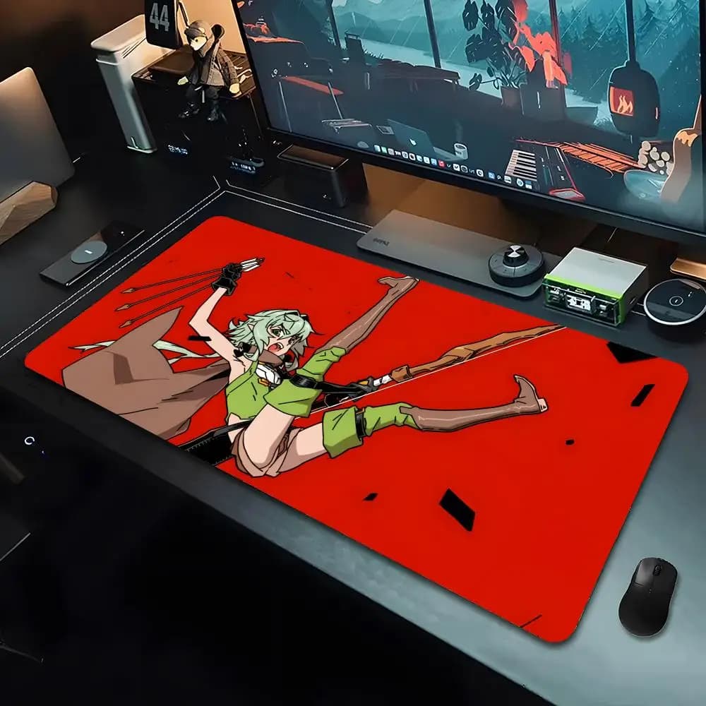 Tappetino per mouse Anime G-Goblin S-Slayer Elf Archer, grande, da gaming, con bordi rinforzati, spesso, per tastiera e scrivania