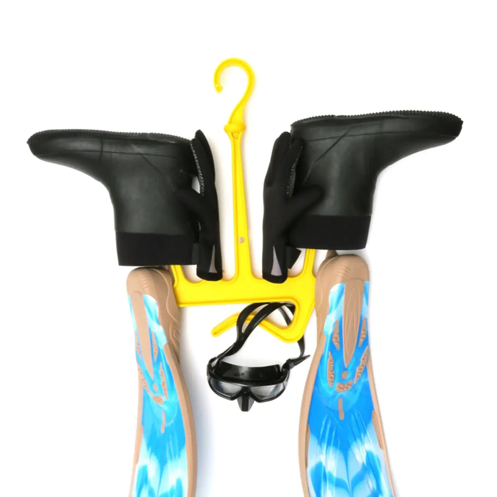 Support for hanging fast drainage underwater equipment for waterproof underwear, snorkeling accessories and boots