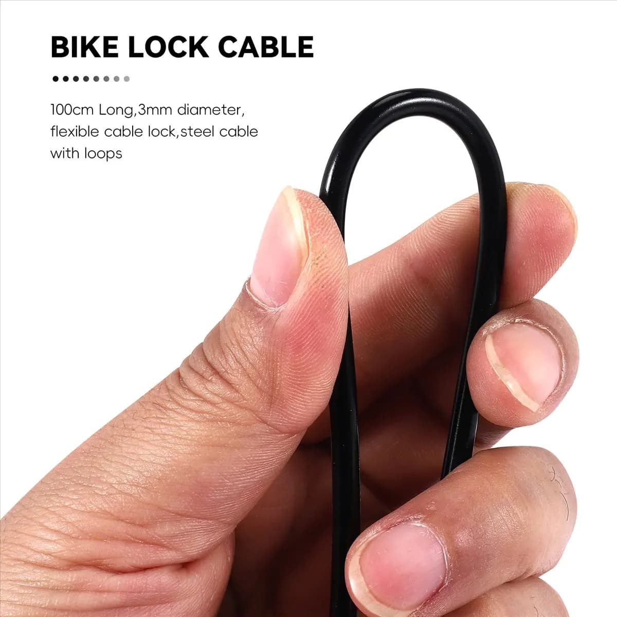Cavo di Sicurezza AD10 da 100CM/3.3Ft, Lucchetto per Bagagli con Cavo in Acciaio Intrecciato Rivestito, Cavo di Sicurezza in Acciaio