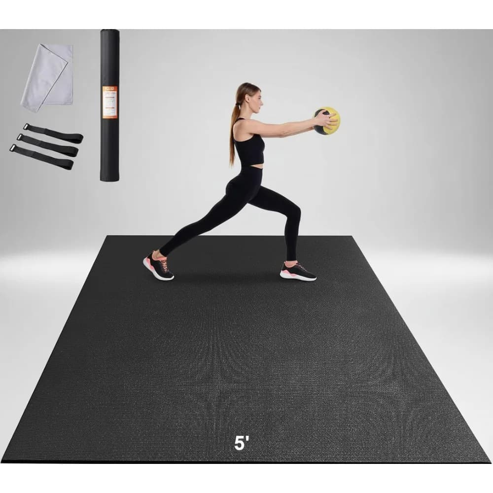 7 mm thick extra anti-slip exercise pad with bag and shoulder strap for yoga pilates workout at home man woman