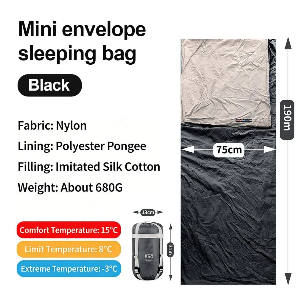 Warm Camping Sleeping Bag 680g Lightweight Sleeping Bag for Adults Mini Breathable Camping Essentials for Outdoor Camping Hiking