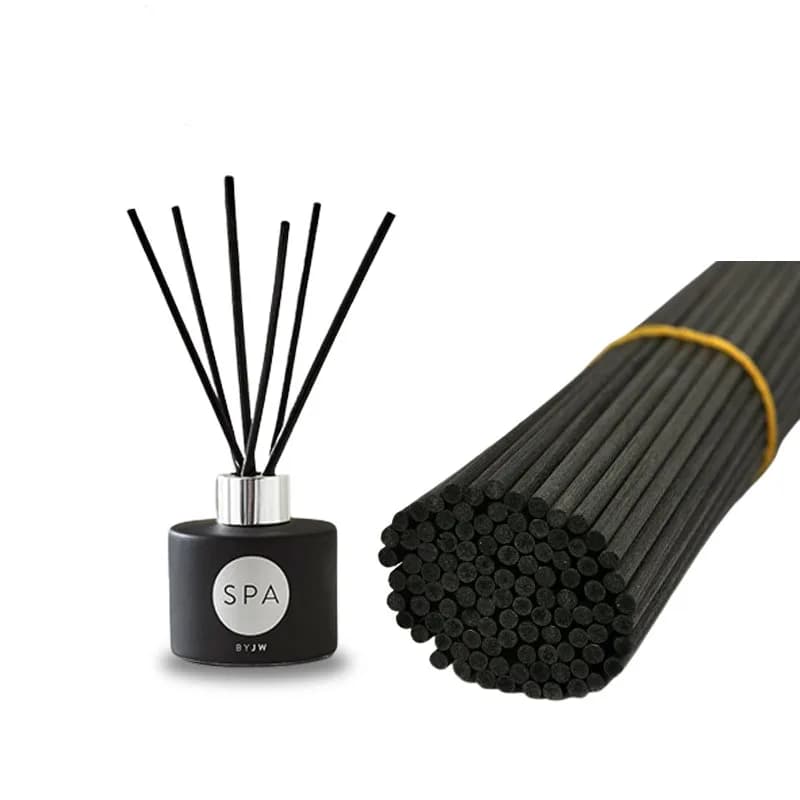 Bastoncini diffusori per ance per fragranze domestiche, asta in fibra nera, bastoncini in rattan, L50, 40, 35 cm x 5, 4, 3 mm, 300 pezzi
