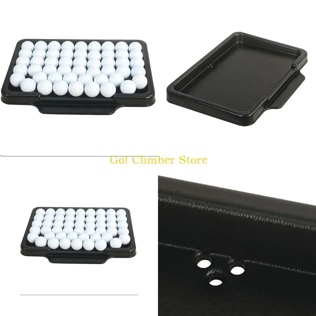 Q84C Golf Practice Ball Tray with Front Loading Lip, Plastic for up to 51 Balls in Driving and Indoor Training Use Zones