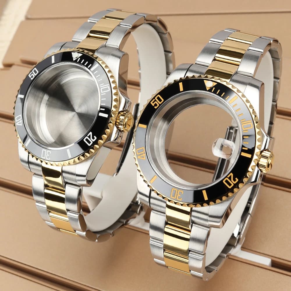 40mm Watch Cases Ceramic Bezel For NH35 NH36 NH34 Miyota 8215 ETA 2824 Movt Sapphire Waterproof Oyster Steel Bracelet Submariner