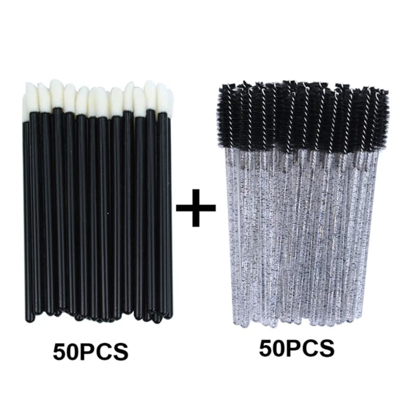 CNKESS 100 Pz Lip Makeup Brushes Eyebrow Brilliant Eyelashes Mascara Bacchette Applicators Fake Eyelashes Beauty Fake Eyelash Tools