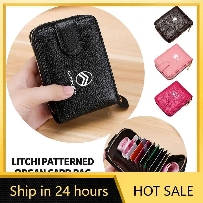 Car Sticker Credit Card Holder Business Bank Card PU Card Cash Storage Clip For Citroen C4 C3 C5 C1 C2 C6 VTS C4L DS3 DS4 DS5 Gr