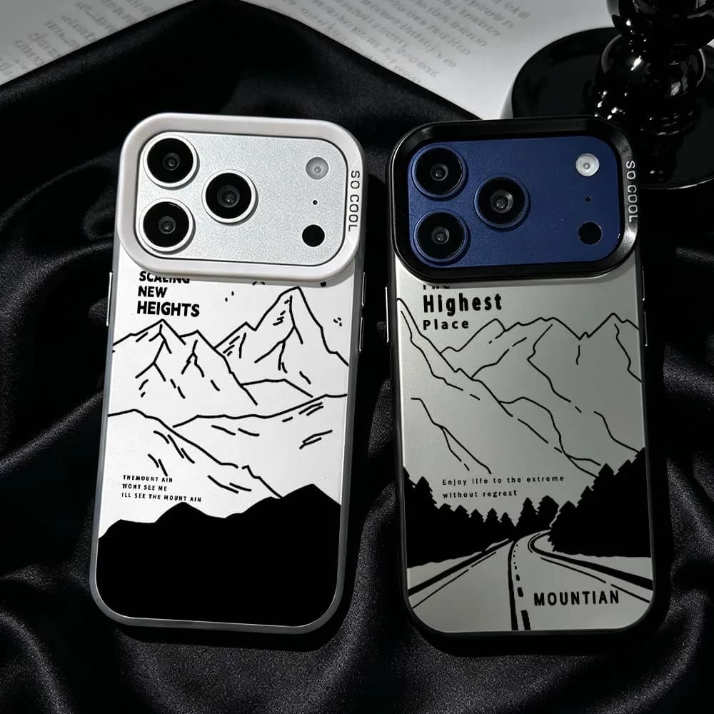 Mountain Climber Design For iPhone 17 Air 16 15 14 13 12 Mini 11 Pro Max Plus Shockproof Plating Matte Cover Phone Case