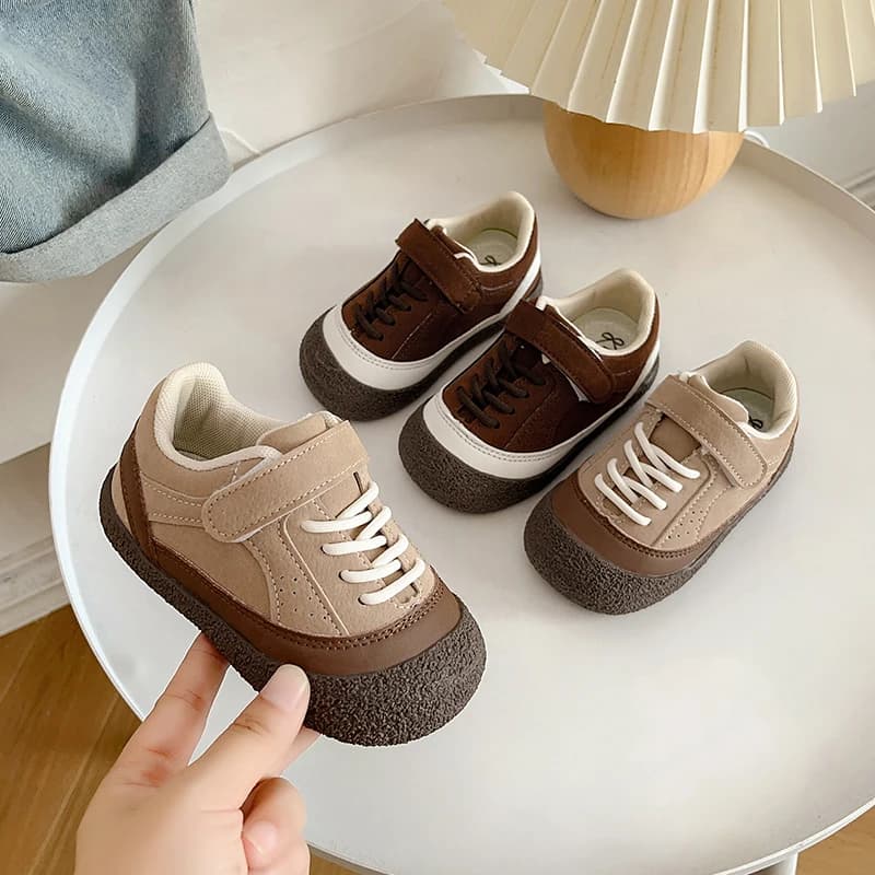 Scarpe casual da bambina per bambina Autunno Inverno Sneakers per bambini Suola morbida antiscivolo Scarpe da bambino per bambini Colorblock Scarpe per bambini