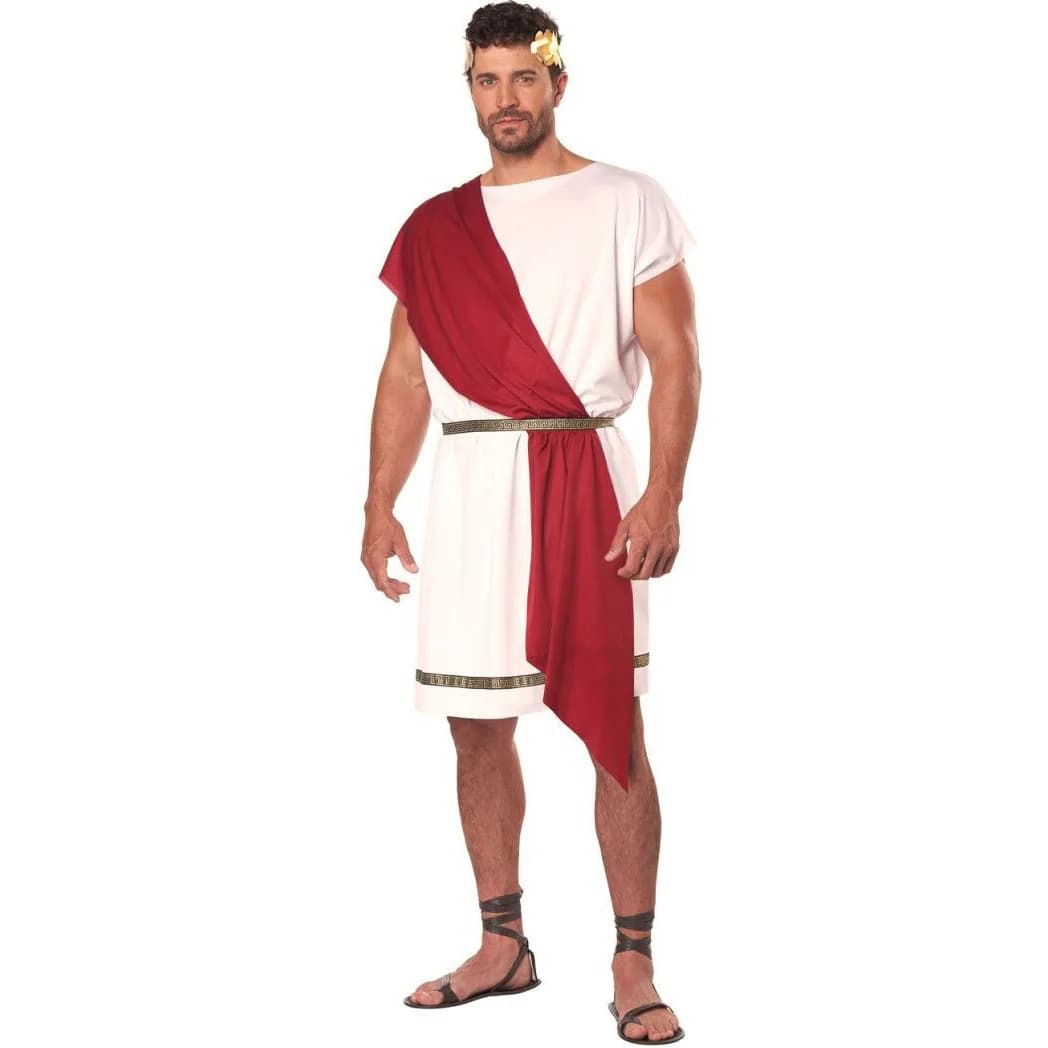 Mitologia greca antica Uomo Toga Halloween God Robe Cosplay Fancy Dress Costume da guerriero spartano Roma