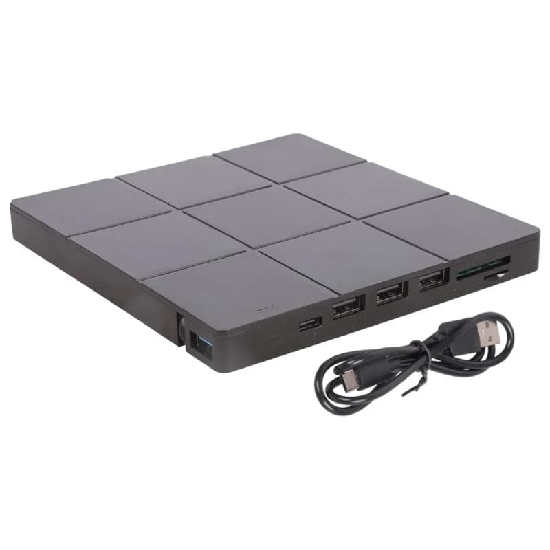 Hub USB A+ con Lettore DVD Esterno e Lettore di Schede per Laptop e Desktop
