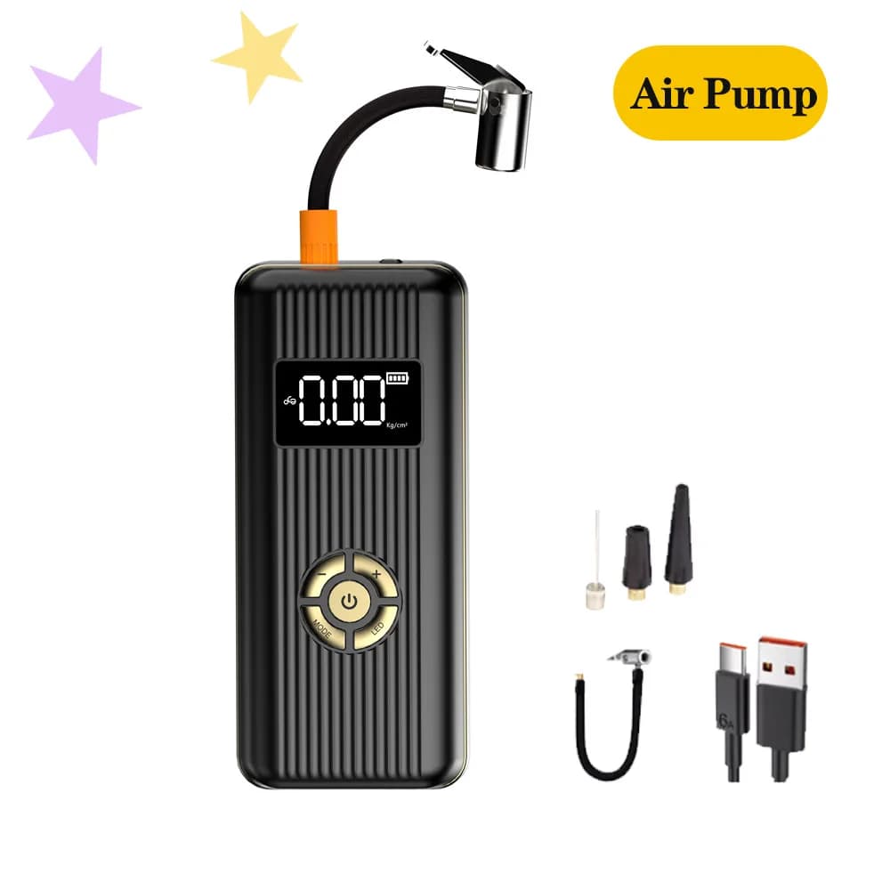 Mini pompa d'aria elettrica per pneumatici per auto intelligente per auto moto bici pneumatico barca palla illuminazione a LED compressore d'aria per auto wireless 150PSI