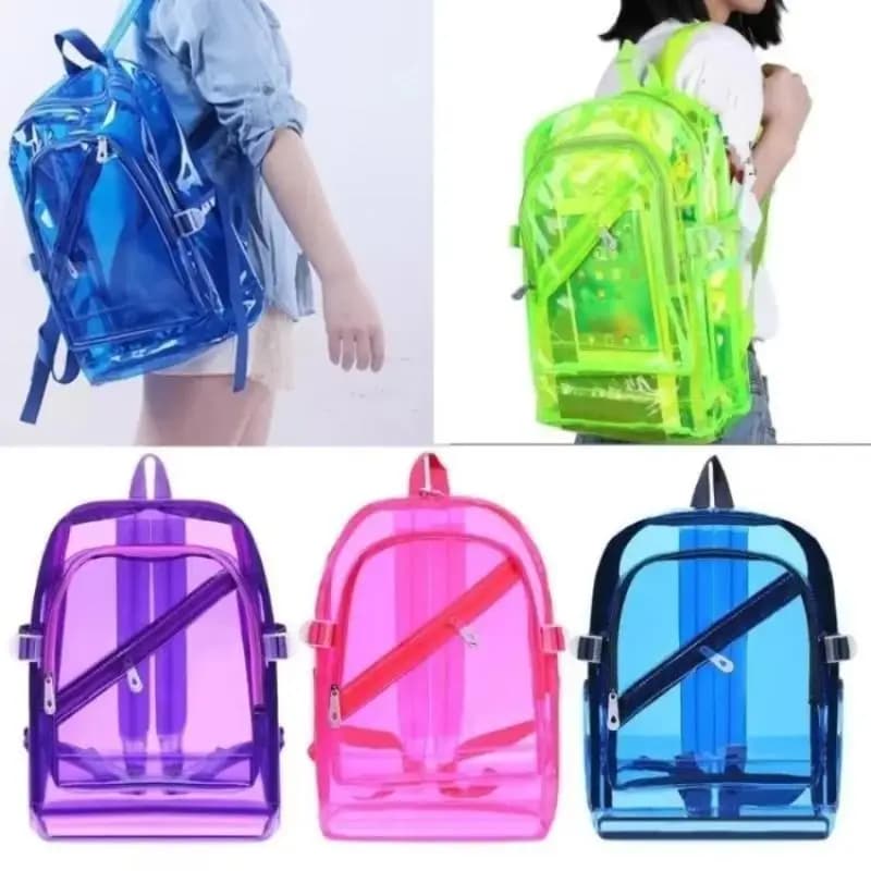 1 pz moda zaino trasparente impermeabile in PVC trasparente plastica quotidiana mini borsa da scuola per notebook per ragazze adolescenti all'ingrosso