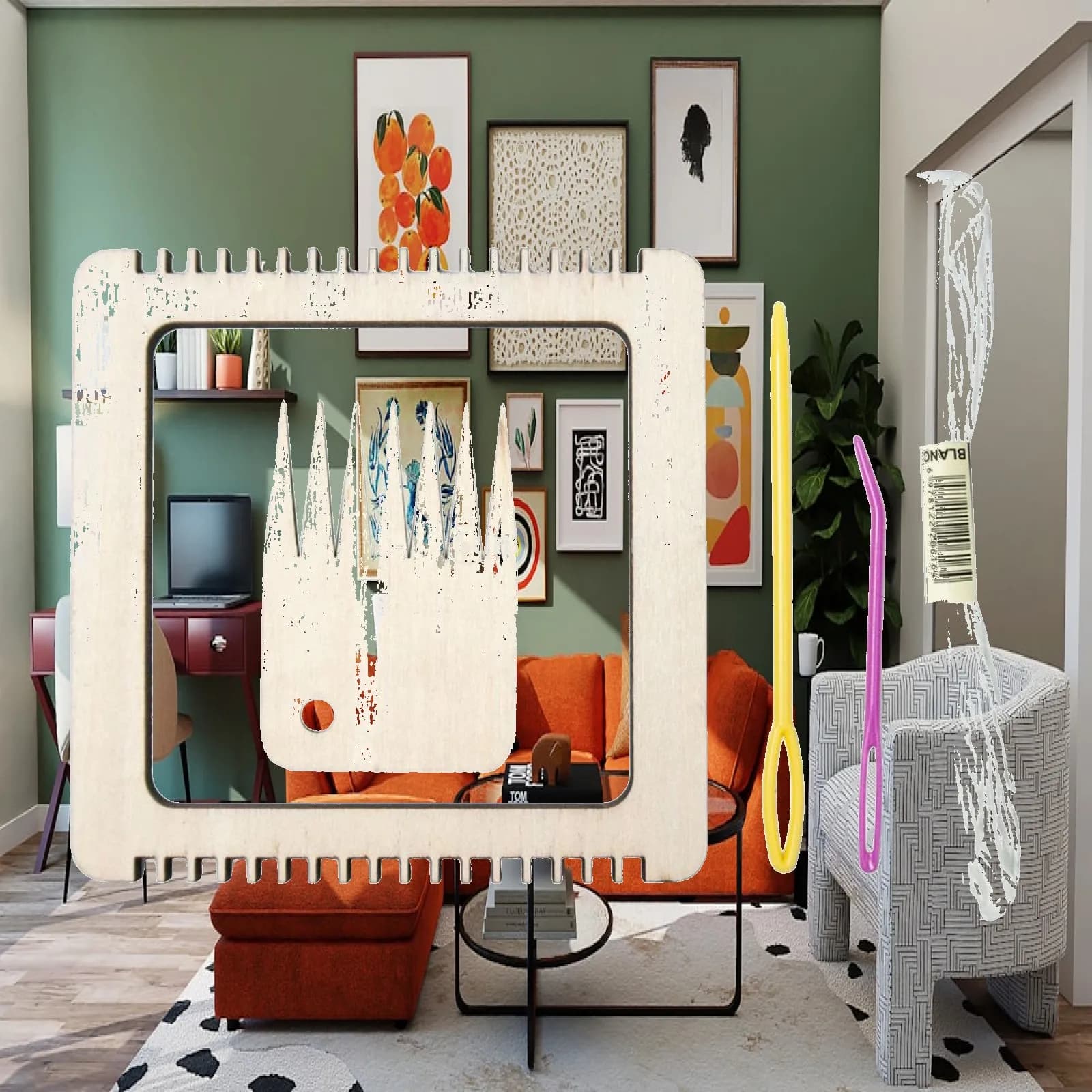 Mini Weaving Loom Kit Supplies Handicraft Easy to Use Craft Durable Gift with Thread Needle Wood for Kids Beginners Adults