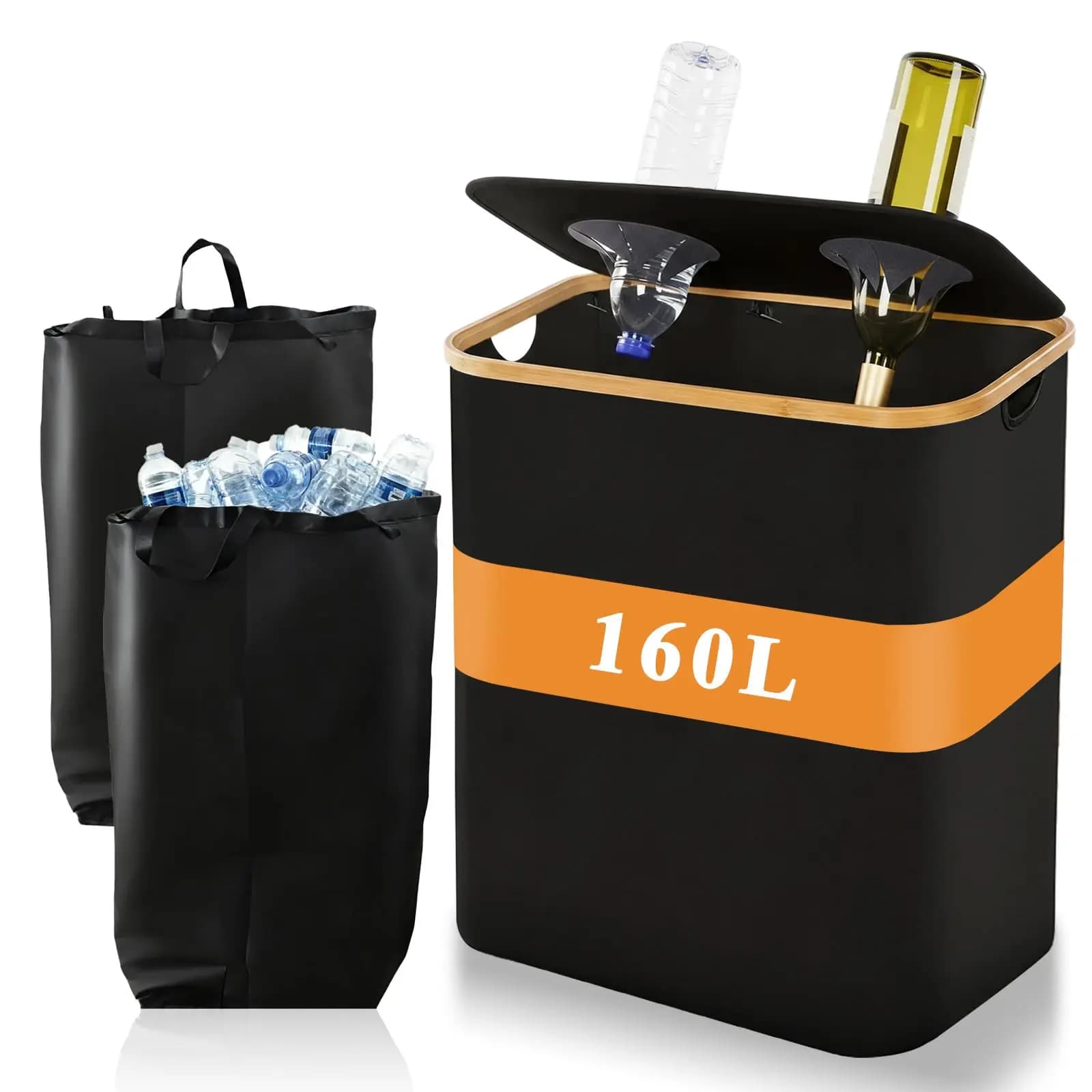 Bidone per rifiuti classificati da 160/140/100 litri, bidone per il riciclaggio con sistema antiodore, cesto per il bucato