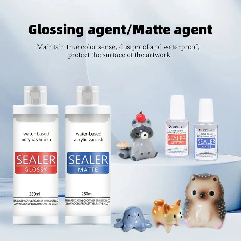 20/60ml Glossy Matte Water-Based Oil Finish Coating For Stone Clay Resin Wood Waterproof Protective Paint Pottery Resin Pigments