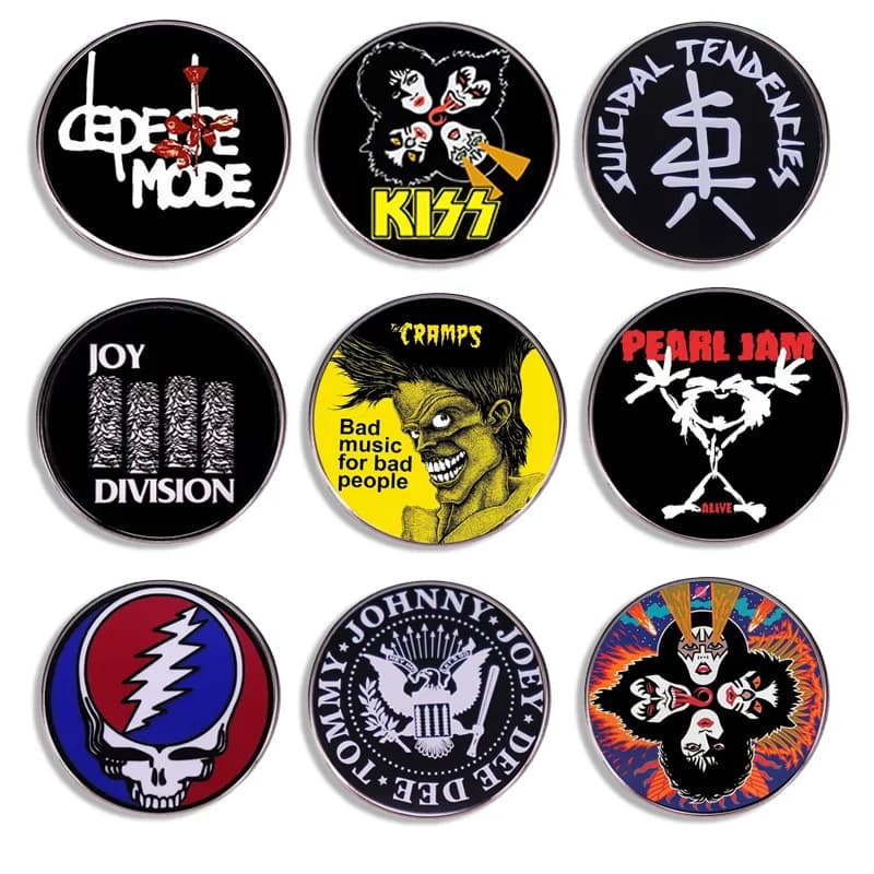 Pop Rock Band Pin Fashion Music Song Round Badge Lapel Pin Brooch Clothes Bag Accessories Wholesale