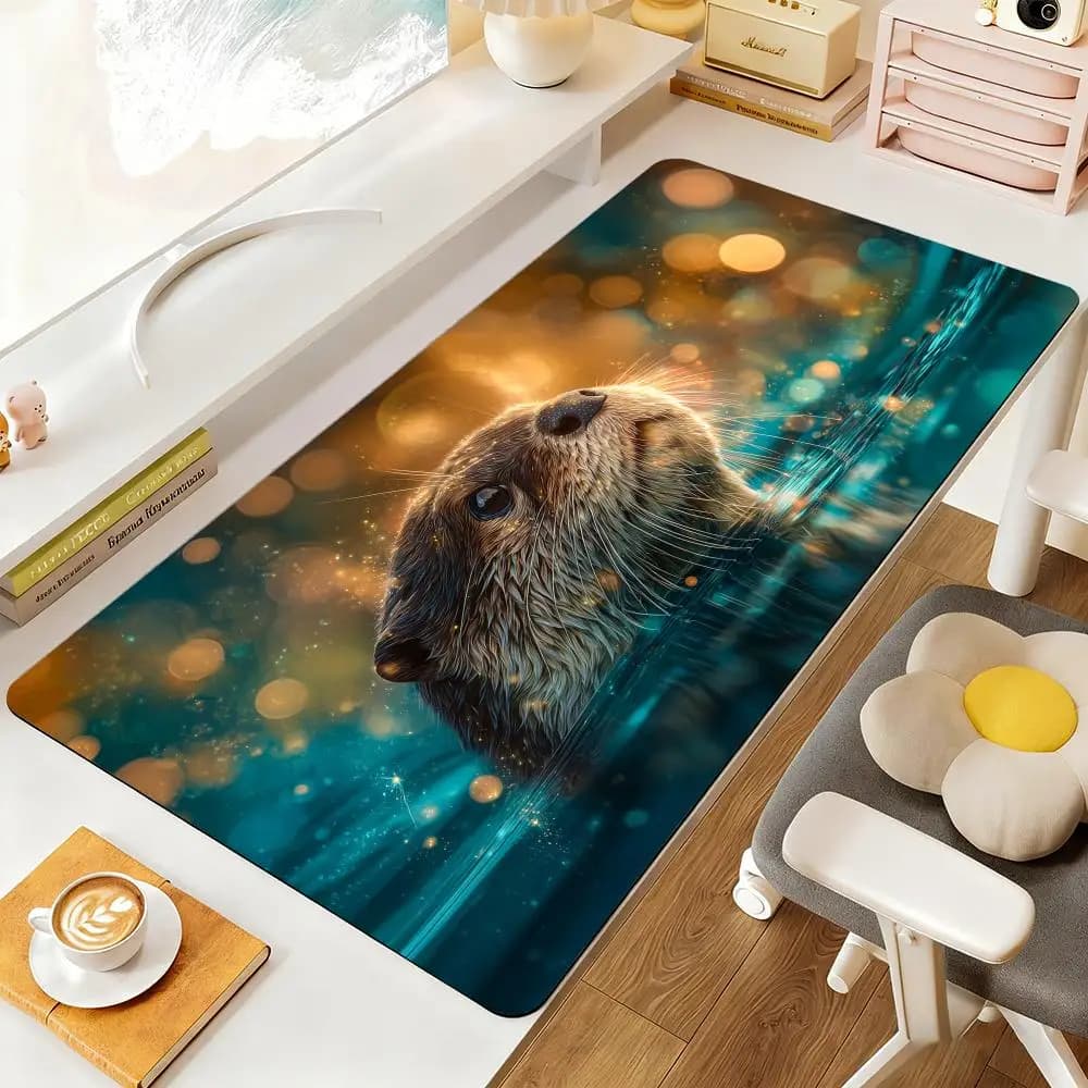 Interesting otter Mouse Pad Desk Mat Large Computer Office Carpet XXL Mousepad Gamer Gaming PC Accessories Keyboard Rug Mauspad